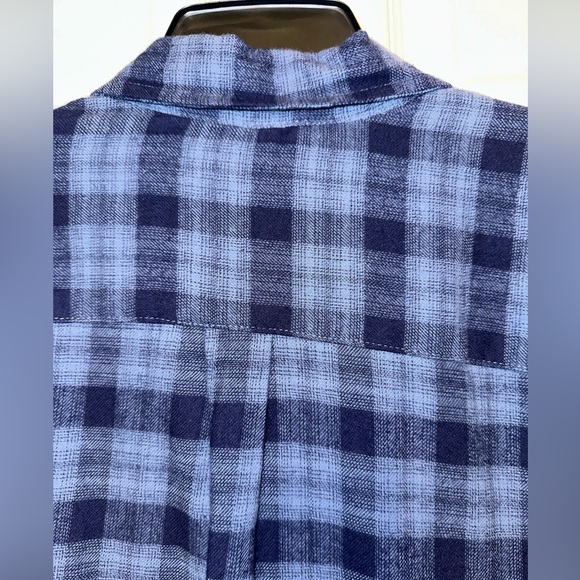 NWT Chaps Ralph Lauren 2XL Navy Brushed Flannel Plaid Men's Flannel Shirt Button - Picture 5 of 5